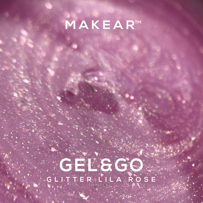 GG24 GLITTER LILA ROSE  - Gel&Go 15ml
